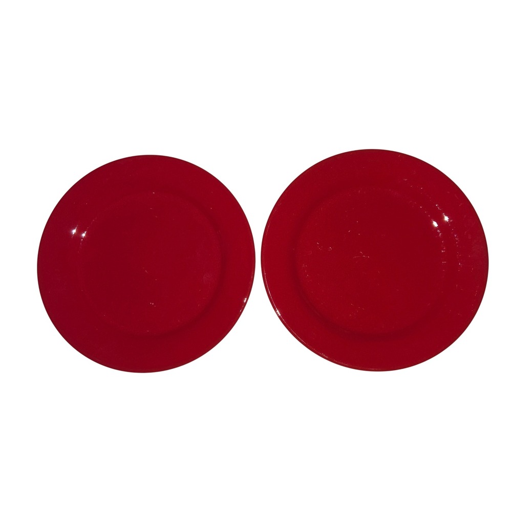 Waechtersbach Germany Fun Factory 11" Ceramic Cherry Red Dinner Plates Set of 2